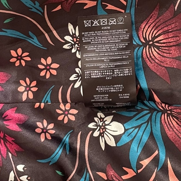 Volcom STONE ROW Suede Motorin’ Moto Jacket Green Floral Lining Motorcycle Small - Picture 13 of 14